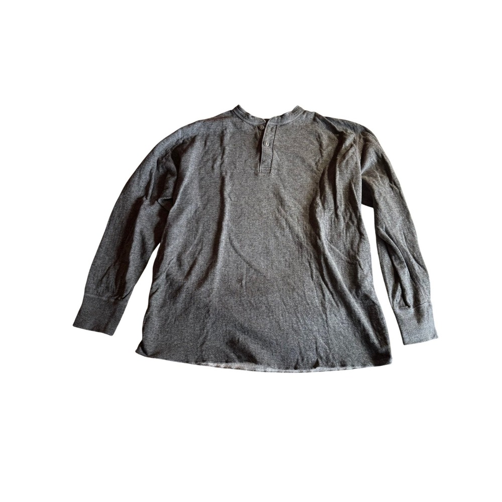 LL Bean River‎ Driver Wool Blend Shirt Mens XL Tall Gray Henley Long Sleeve